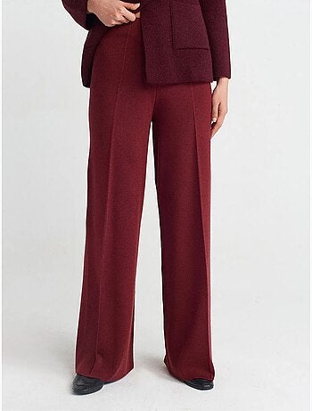 DILVIN Pantalon En Maille À Jambe Large Femme