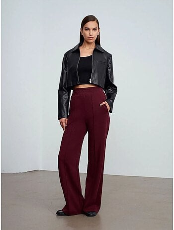 DILVIN Pantalon En Maille À Jambe Large