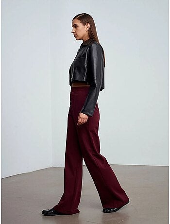 DILVIN Pantalon En Maille À Jambe Large