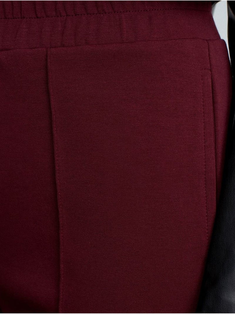 DILVIN Pantalon En Maille À Jambe Large Rouge bordeaux - Kiabi