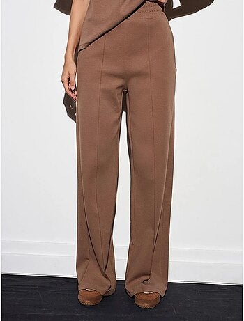 DILVIN Pantalon En Maille À Jambe Large