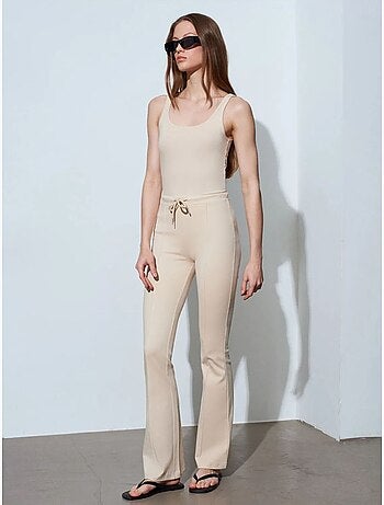 DILVIN Pantalon Évasé En Jersey À Taille Mi-haute Et Lien