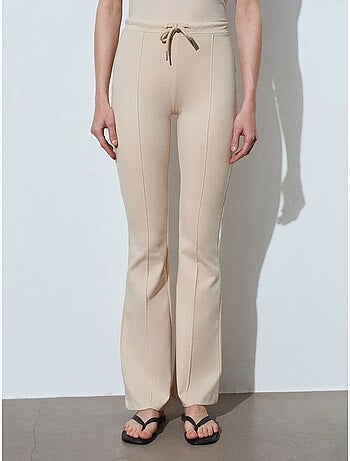 DILVIN Pantalon Évasé En Jersey À Taille Mi-haute Et Lien