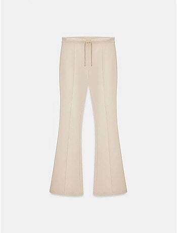 DILVIN Pantalon Évasé En Jersey À Taille Mi-haute Et Lien