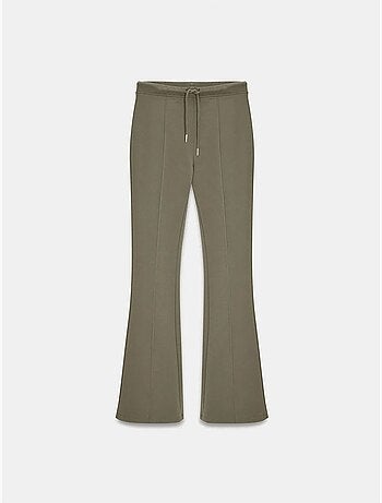 DILVIN Pantalon Évasé En Jersey À Taille Mi-haute Et Lien