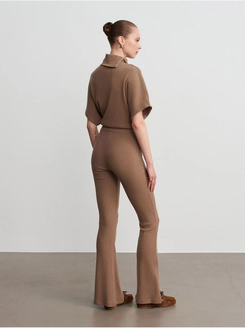 DILVIN Pantalon Évasé En Maille, Taille Haute - Kiabi DILVIN Pantalon Évasé En Maille, Taille Haute - Kiabi