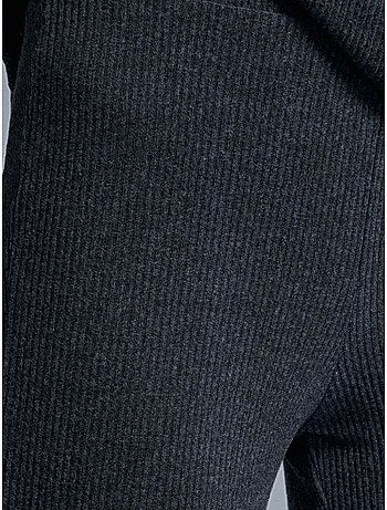 DILVIN Pantalon Évasé En Maille, Taille Haute