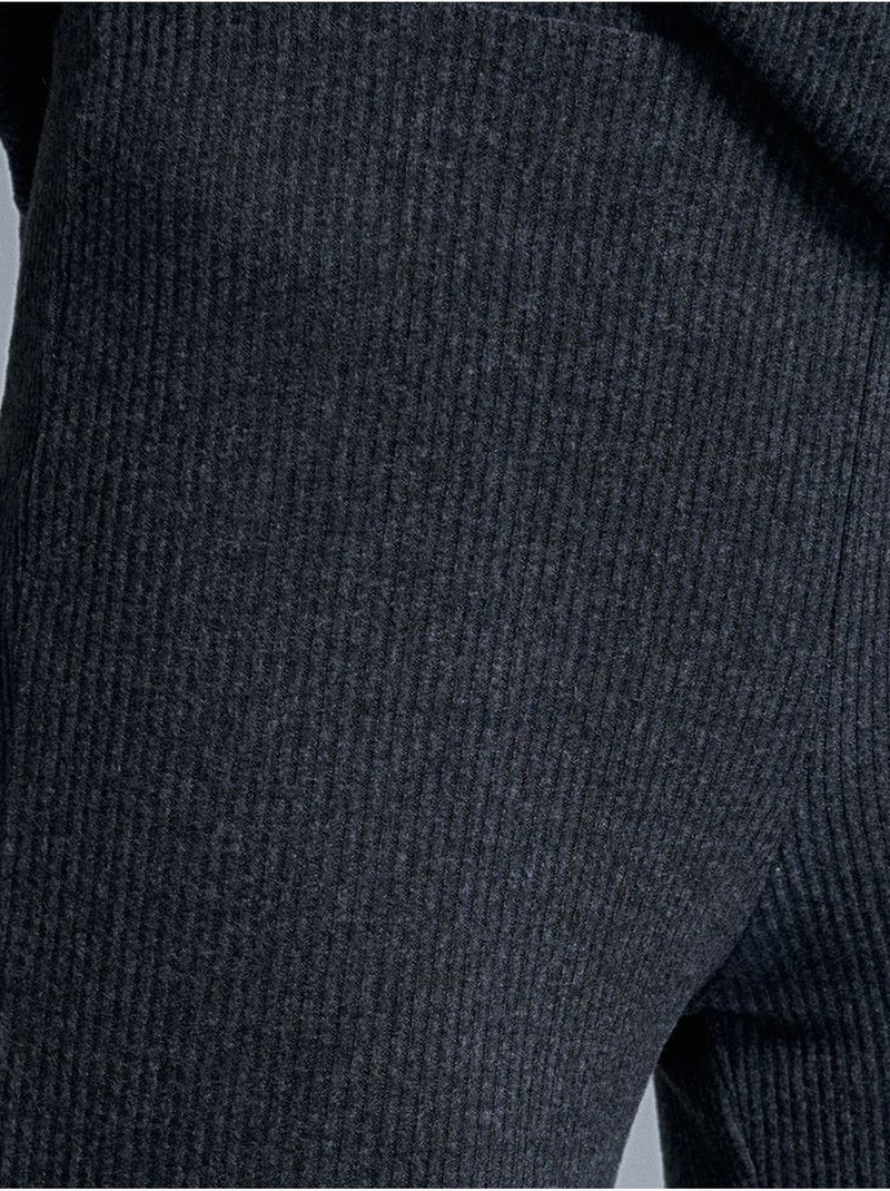DILVIN Pantalon Évasé En Maille, Taille Haute gris anthracite - Kiabi
