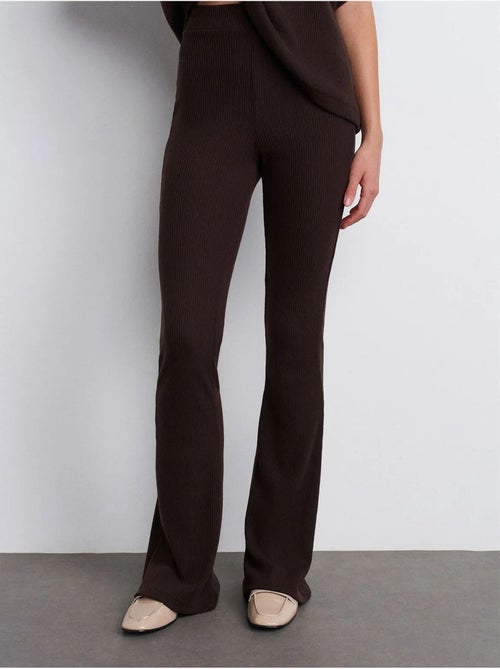 DILVIN Pantalon Évasé En Maille, Taille Haute - Kiabi
