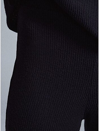 DILVIN Pantalon Évasé En Maille, Taille Haute