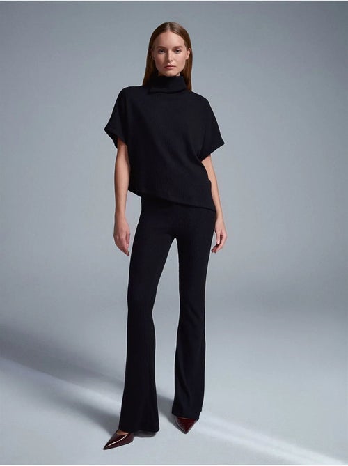 DILVIN Pantalon Évasé En Maille, Taille Haute - Kiabi DILVIN Pantalon Évasé En Maille, Taille Haute - Kiabi