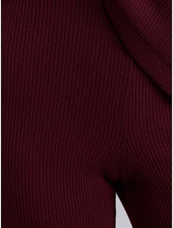 DILVIN Pantalon Évasé En Maille, Taille Haute