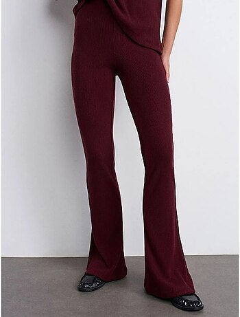 DILVIN Pantalon Évasé En Maille, Taille Haute