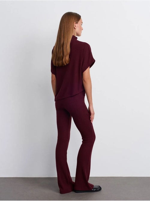 DILVIN Pantalon Évasé En Maille, Taille Haute - Kiabi