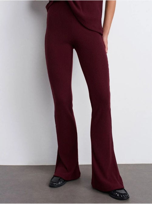 DILVIN Pantalon Évasé En Maille, Taille Haute - Kiabi