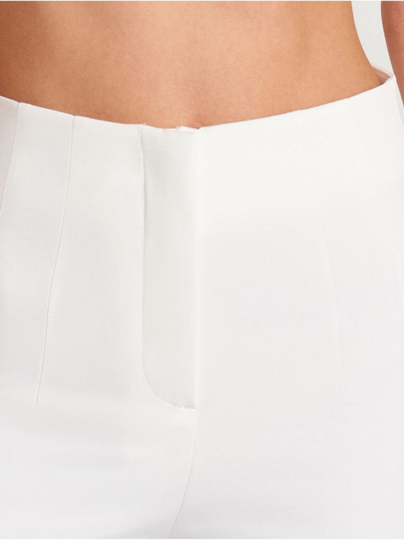DILVIN Pantalon Évasé Taille Haute À Plis Blanc - Kiabi
