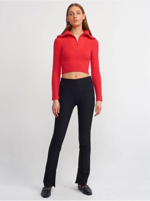 DILVIN Pantalon Évasé Taille Haute Avec Fente - Kiabi DILVIN Pantalon Évasé Taille Haute Avec Fente - Kiabi
