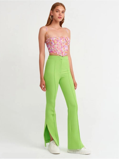 DILVIN Pantalon Évasé Taille Haute Avec Fente - Kiabi