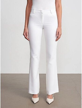 DILVIN Pantalon Évasé Taille Haute Avec Poches