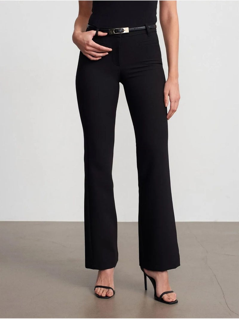 DILVIN Pantalon Évasé Taille Haute Avec Poches Noir - Kiabi