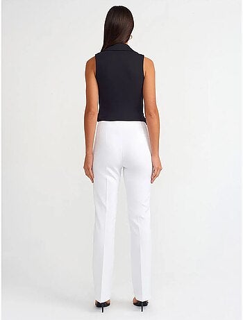 DILVIN Pantalon Évasé Taille Haute