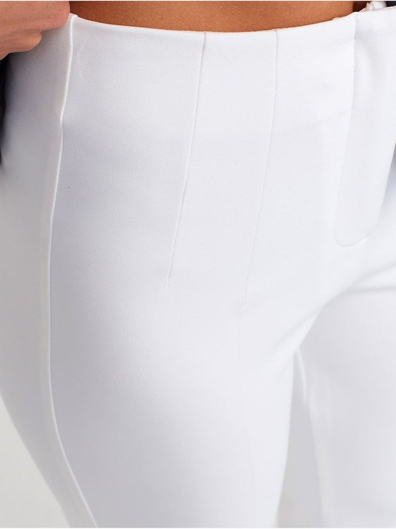 DILVIN Pantalon Évasé Taille Haute Blanc - Kiabi