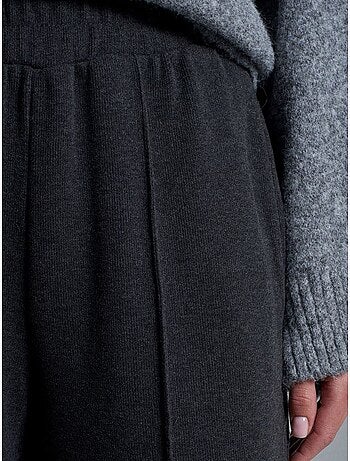 DILVIN Pantalon Femme À Jambes Larges Et Taille Élastique