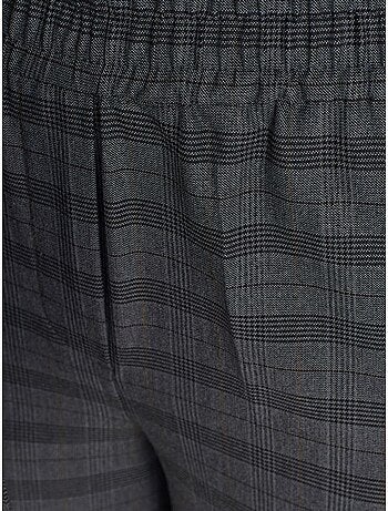 DILVIN Pantalon Femme Ample À Carreaux, Longueur Cheville