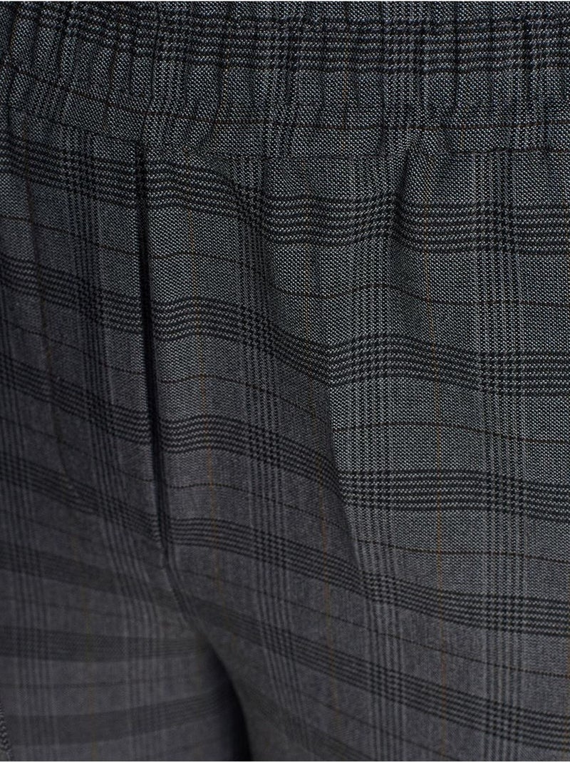 DILVIN Pantalon Femme Ample À Carreaux, Longueur Cheville gris anthracite - Kiabi