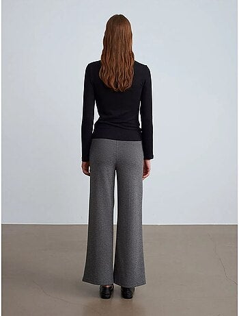 DILVIN Pantalon Femme Ample À Taille Mi-haute