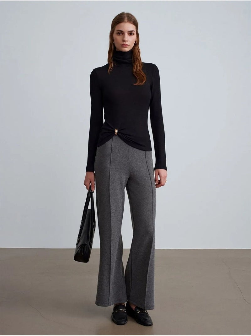 DILVIN Pantalon Femme Ample À Taille Mi-haute gris anthracite - Kiabi