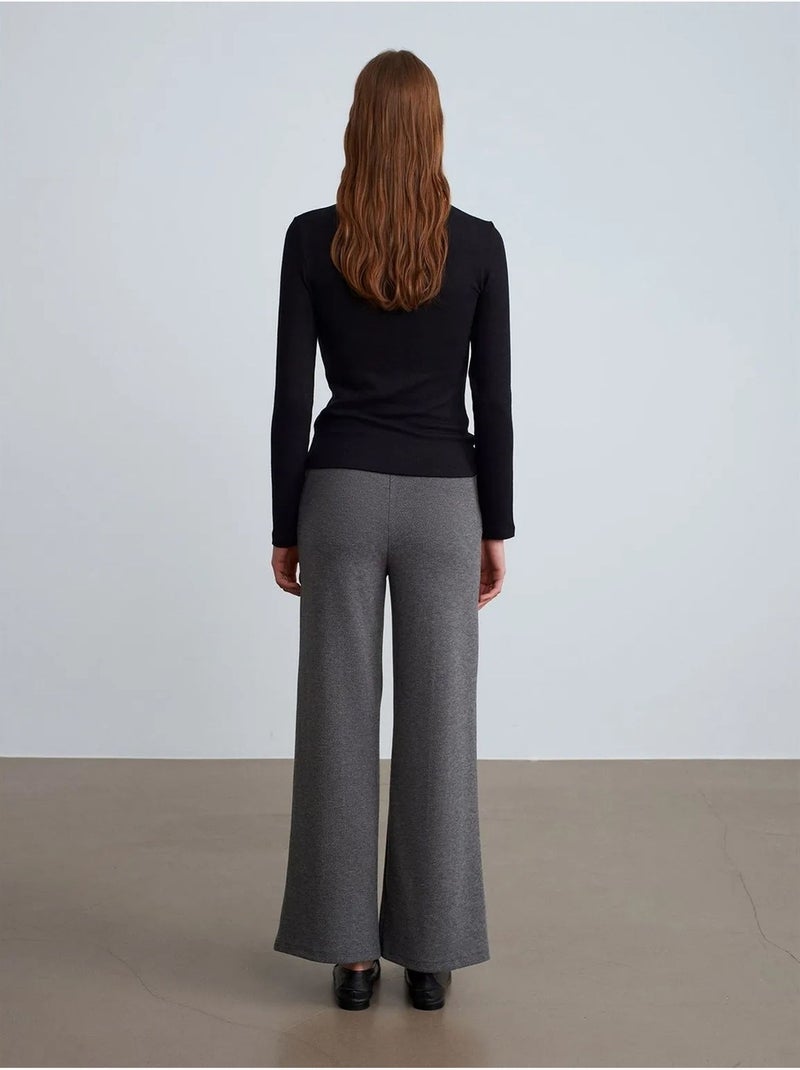 DILVIN Pantalon Femme Ample À Taille Mi-haute gris anthracite - Kiabi