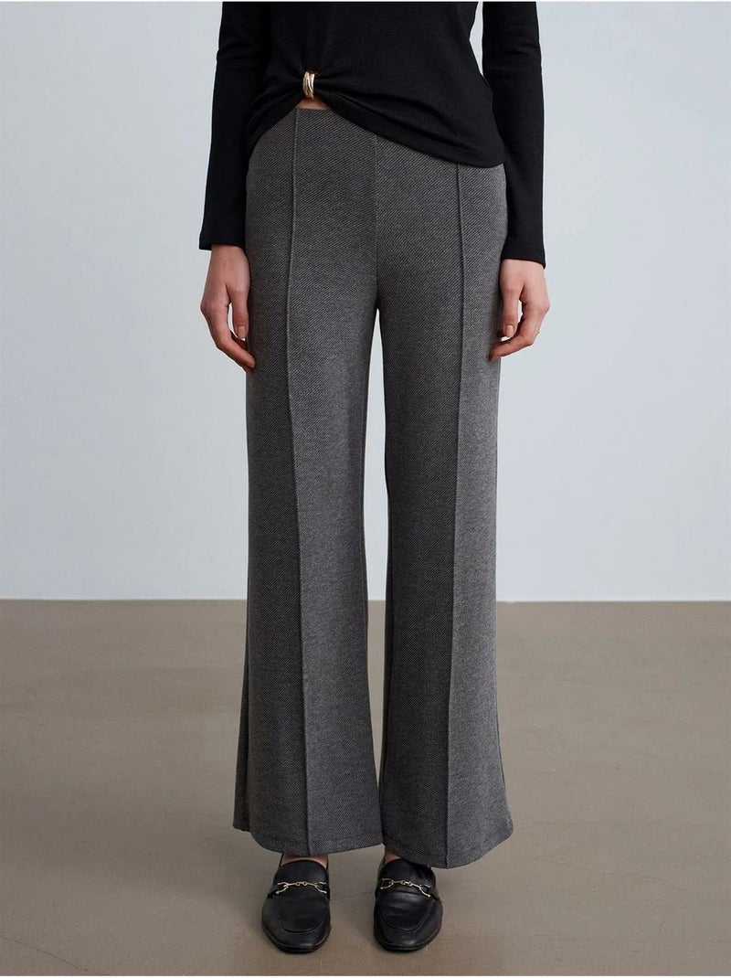 DILVIN Pantalon Femme Ample À Taille Mi-haute gris anthracite - Kiabi