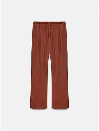 DILVIN Pantalon Femme Ample En Tissu Tissé À Taille À Cordon