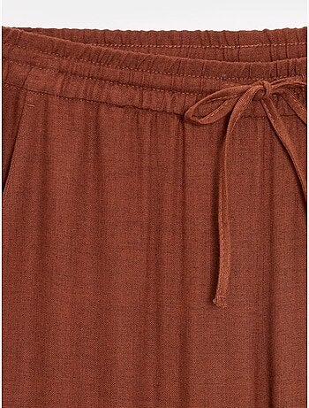 DILVIN Pantalon Femme Ample En Tissu Tissé À Taille À Cordon