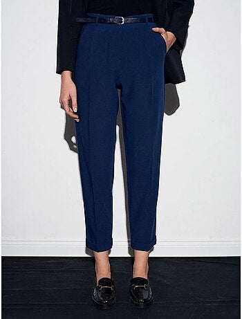 DILVIN Pantalon Femme Droit Avec Ceinture