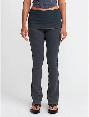DILVIN Pantalon Femme En Jersey À Taille Haute Et Coupe Évasée
