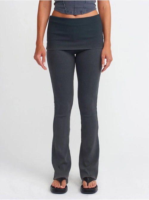 DILVIN Pantalon Femme En Jersey À Taille Haute Et Coupe Évasée - Kiabi DILVIN Pantalon Femme En Jersey À Taille Haute Et Coupe Évasée - Kiabi