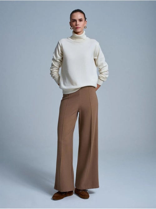 DILVIN Pantalon Femme En Maille À Jambe Large - Kiabi