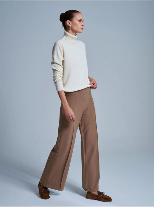 DILVIN Pantalon Femme En Maille À Jambe Large - Kiabi
