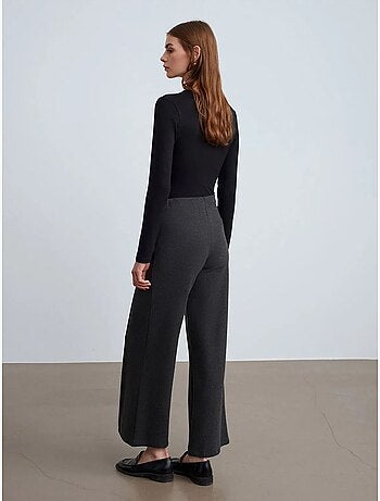 DILVIN Pantalon Femme En Maille À Jambe Large
