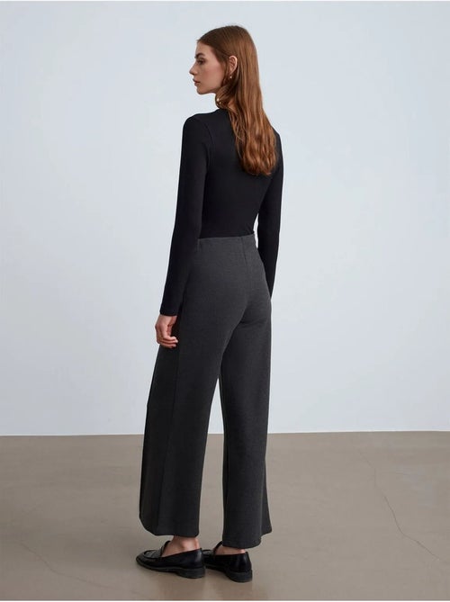 DILVIN Pantalon Femme En Maille À Jambe Large - Kiabi DILVIN Pantalon Femme En Maille À Jambe Large - Kiabi