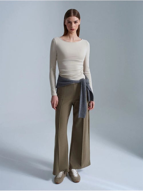 DILVIN Pantalon Femme En Maille À Jambe Large - Kiabi
