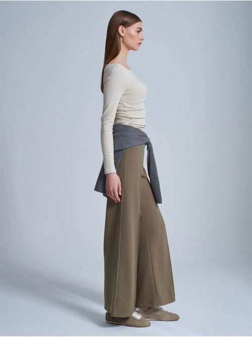DILVIN Pantalon Femme En Maille À Jambe Large - Kiabi