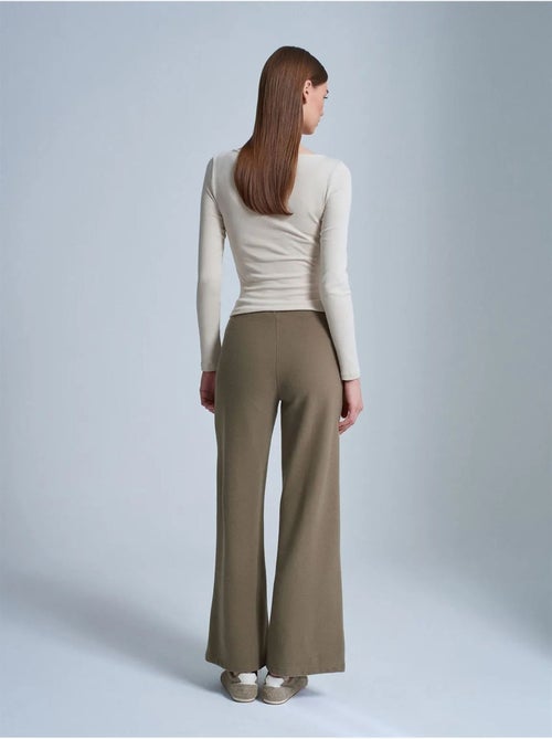 DILVIN Pantalon Femme En Maille À Jambe Large - Kiabi