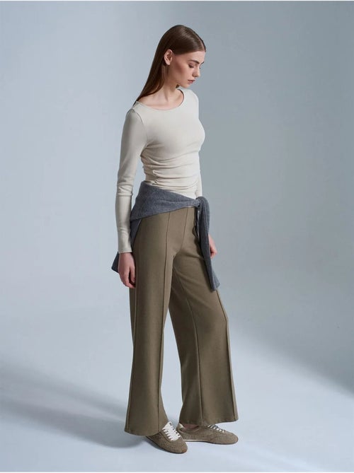 DILVIN Pantalon Femme En Maille À Jambe Large - Kiabi