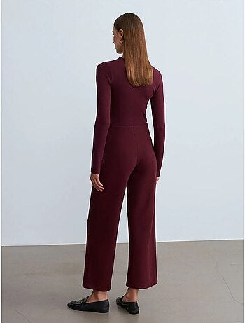 DILVIN Pantalon Femme En Maille À Jambe Large