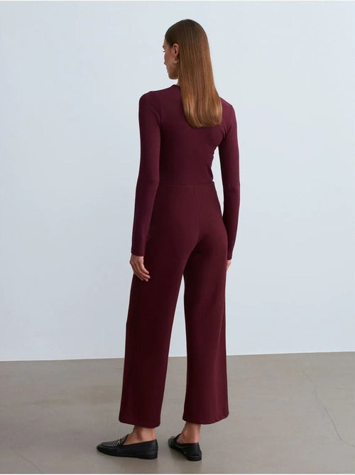 DILVIN Pantalon Femme En Maille À Jambe Large - Kiabi
