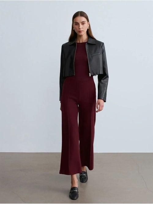 DILVIN Pantalon Femme En Maille À Jambe Large - Kiabi