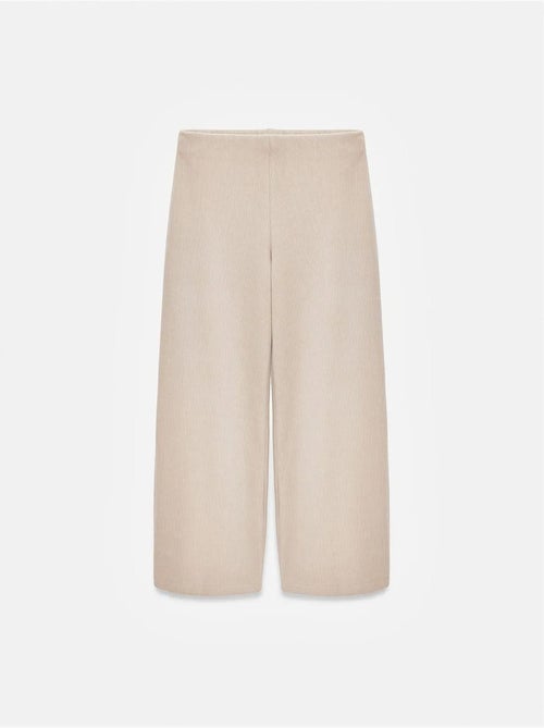 DILVIN Pantalon Femme En Maille À Taille Haute Et Jambe Large - Kiabi